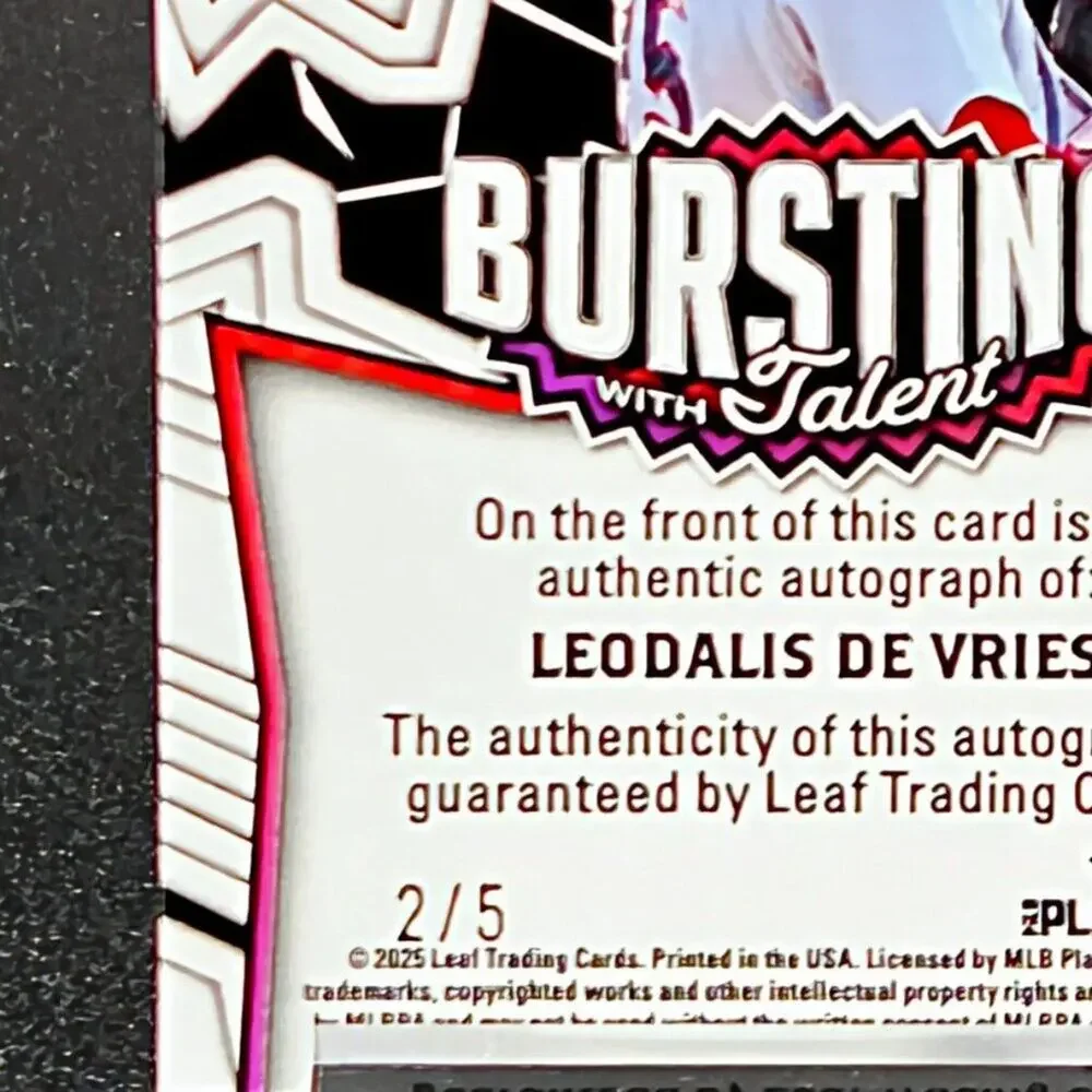 2025 Leo De Vries 2/5 Bursting with Talent Auto Athletics Top Prospect